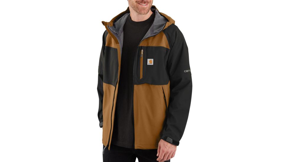Carhartt OJ245 Storm Defender Nylon Jacket - Mens, Black/Carhartt Brown, Medium, 104245-N05-REG-M