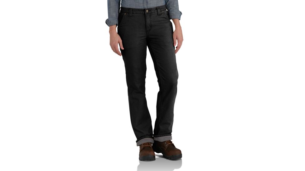 Carhartt Original Fit Crawford Flce Lined Pant - Womens, Black, 4, Tall, 102213-001-TLL-4