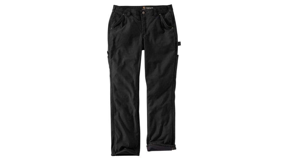 Carhartt Original Fit Crawford Flce Lined Pant - Womens, Black, 4, Tall, 102213-001-TLL-4