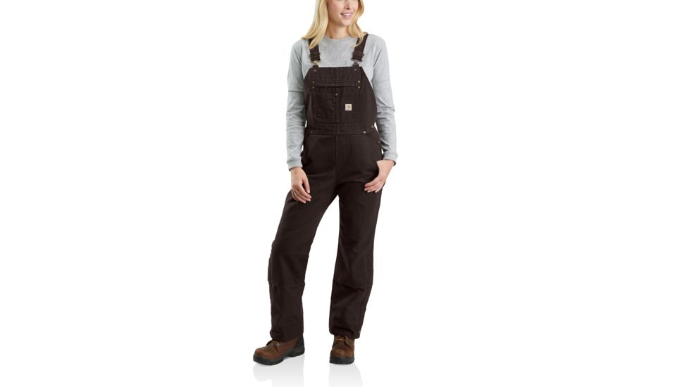 Carhartt Quilt Lined Duck Bib Overall - Womens, Dark Brown, Large, 104049-DKB-REG-L