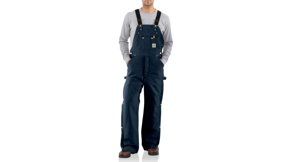 Carhartt Quilt Lined Zip To Thigh Bib Overall for Mens, Dark Navy, 32/30 R41-DNY-30-32