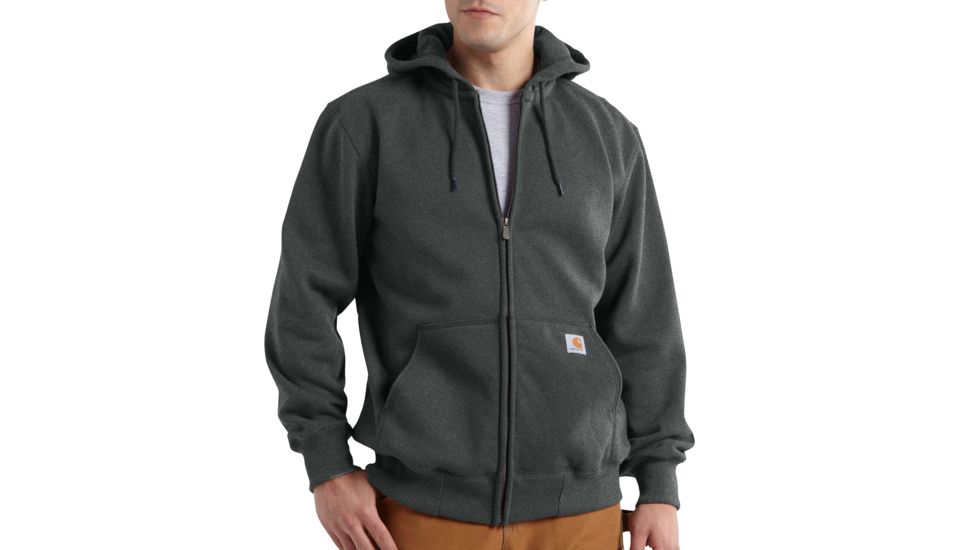 Carhartt Rain Defender Paxton Heavyweight Hooded Zip-Front Sweatshirt for Mens, Carbon Heather, Extra Large/Regular 100614-026-REG-XL
