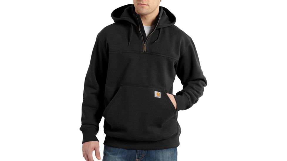 Carhartt Rain Defender Paxton Heavyweight Hooded Zip Mock Sweatshirt for Mens, Black, Medium/Regular 100617-001-REG-M