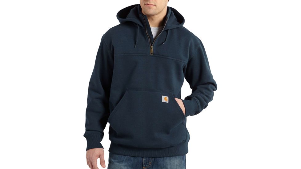 Carhartt Rain Defender Paxton Heavyweight Hooded Zip Mock Sweatshirt for Mens, New Navy, 2XL/Regular 100617-472-REG-2XL