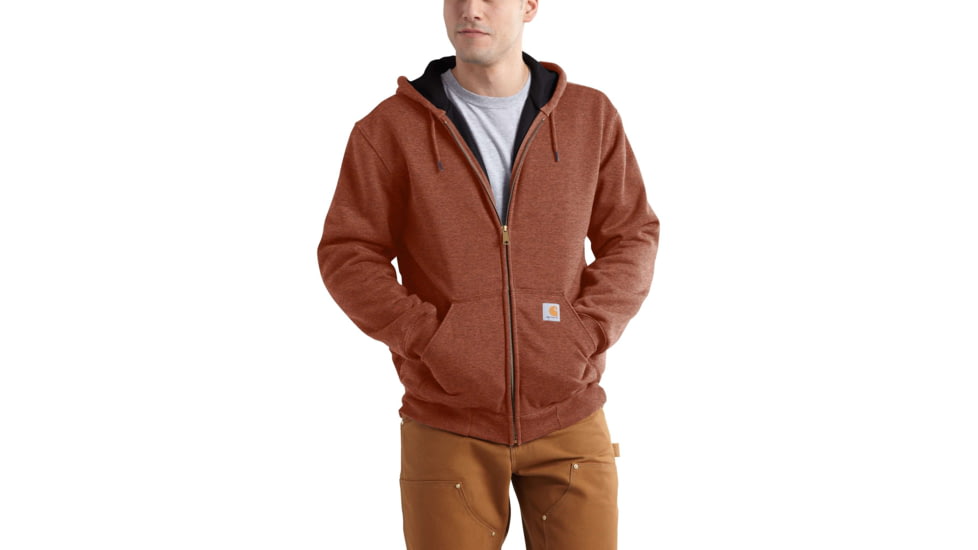 Carhartt Rain Defender Rutland Thrermal Lined Hooded Zip-Front Sweatshirt for Mens, Sequoia Heather, 2XL/Regular 100632-221-REG-2XL