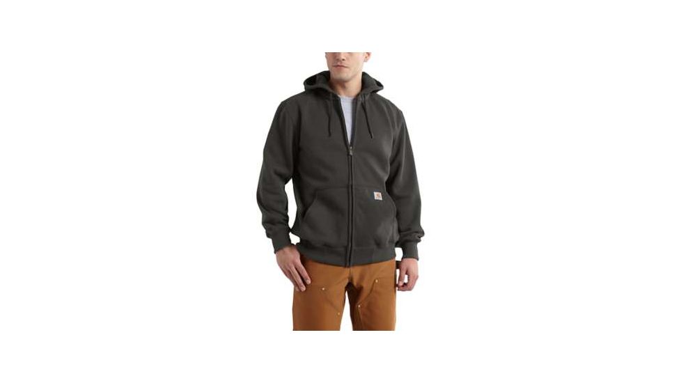 Carhartt RD Paxton Heavy Weight Hooded Zip Front Sweatshirt - Mens, Peat, X-Large-Regular, 100614-306-REG-XL