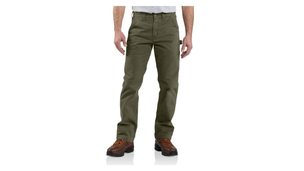 Carhartt Relaxed Fit Washed Twill Dungaree - Mens-Army Green-Regular Inseam-30 Waist