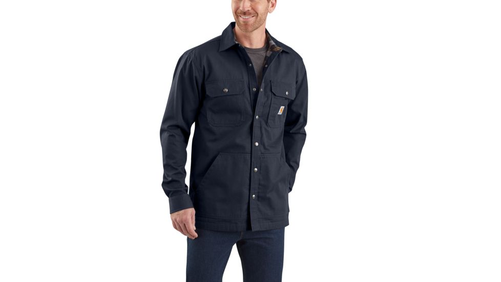 Carhartt Ripstop Solid Shirt Jac - Mens, Navy, Large, 104146-412-REG-L