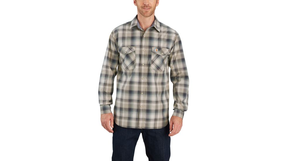 Carhartt Rugged Flex Bozeman Long Sleeve Shirt - Mens, Greige, Large, 104143-E00-REG-L