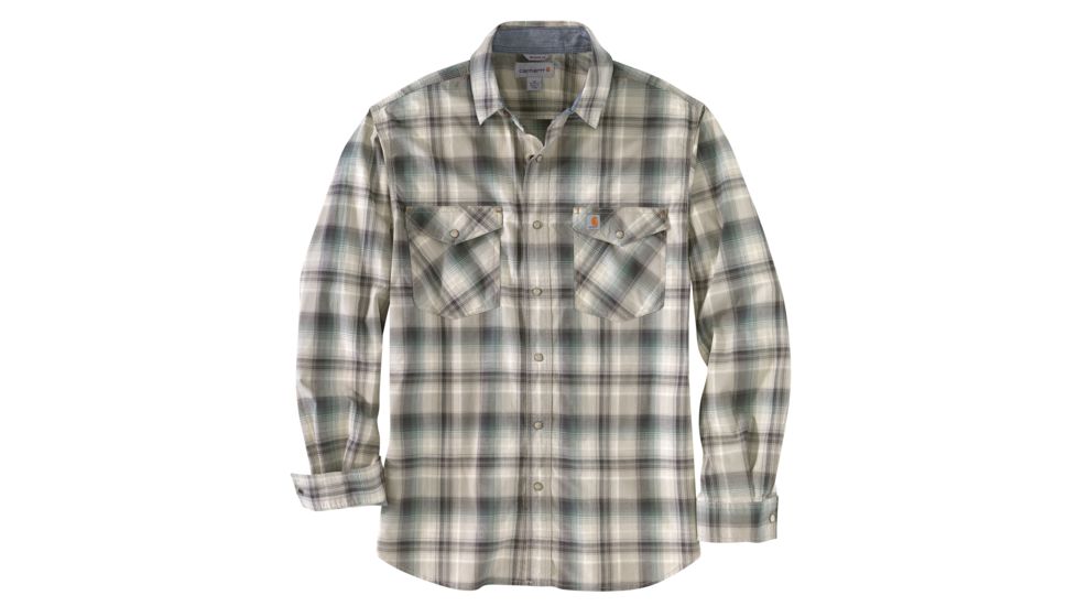 Carhartt Rugged Flex Bozeman Long Sleeve Shirt - Mens, Greige, Large, 104143-E00-REG-L