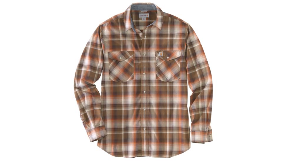 Carhartt Rugged Flex Bozeman Long Sleeve Shirt - Mens, Mineral Brown, Small, 104143-244-REG-S