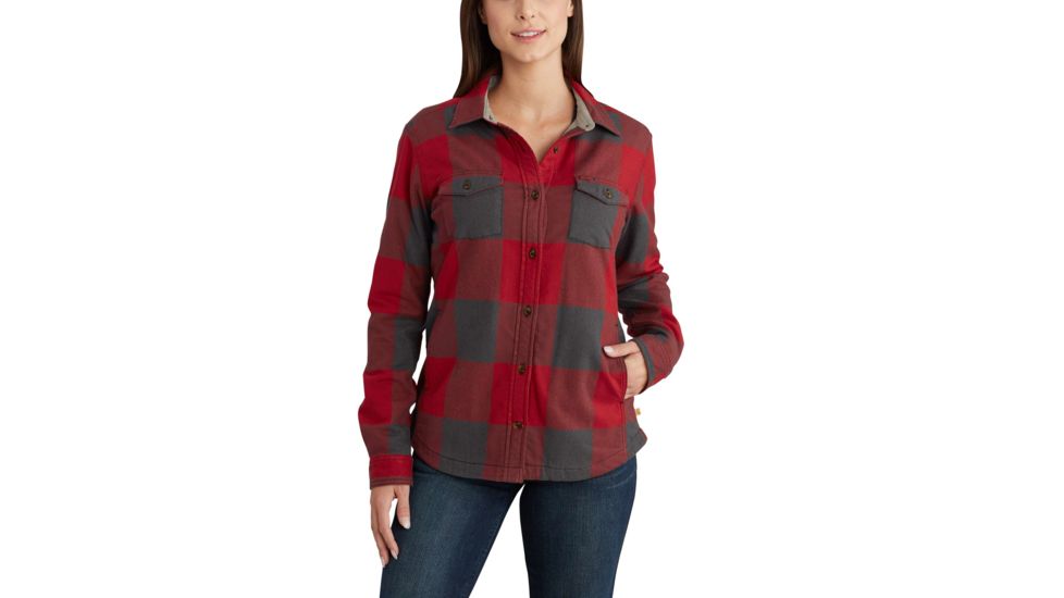 Carhartt Rugged Flex Hamilton Fleece Lined Shirt for Womens, Dark Crimson, Medium/Regular 102782-608-REG-M