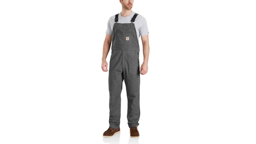 Carhartt Rugged Flex Rigby Bib Pants - Mens, Gravel, 30 Waist, 32 Inseam 102987-039-32-30