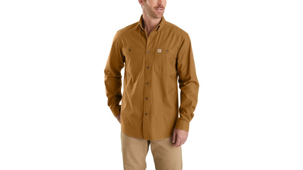 Carhartt Rugged Flex Rigby Long Sleeve Work Shirt - Men's, Carhartt Brown, Extra Large, Regular, 103554-211-REG-XL