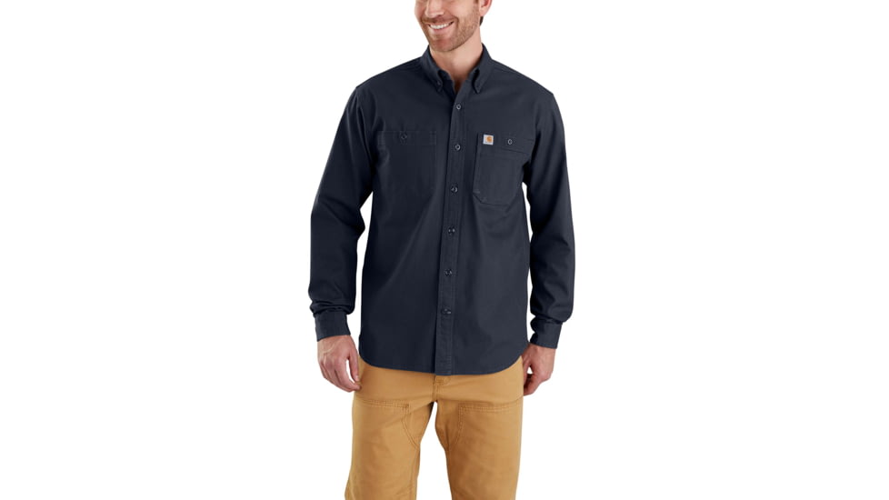 Carhartt Rugged Flex Rigby Long Sleeve Work Shirt - Men's, Navy, Small, Regular, 103321-412-REG-S