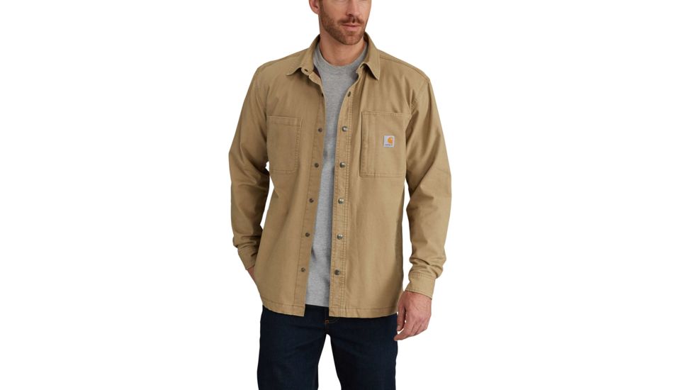 Carhartt Rugged Flex Rigby Shirt Jac - Mens, Dark Khaki, S-REG 102851-253-REG-S