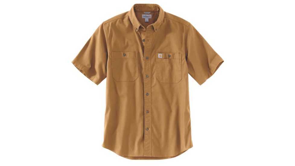 Carhartt Rugged Flex Rigby Short Sleeve Work Shirt - Mens, Carhartt Brown, 2XL-Regular, 103555-211-2XL-REG