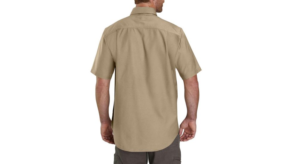 Carhartt Rugged Flex Rigby Short Sleeve Work Shirt - Mens, Dark Khaki, Extra Large, 103555-253-REG-XL