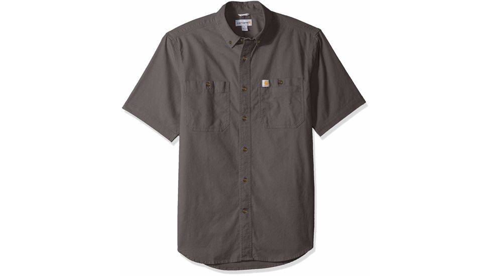 Carhartt Rugged Flex Rigby Short Sleeve Work Shirt Regular - Mens, Gravel, 4XL, 103555-039-4XL-REG