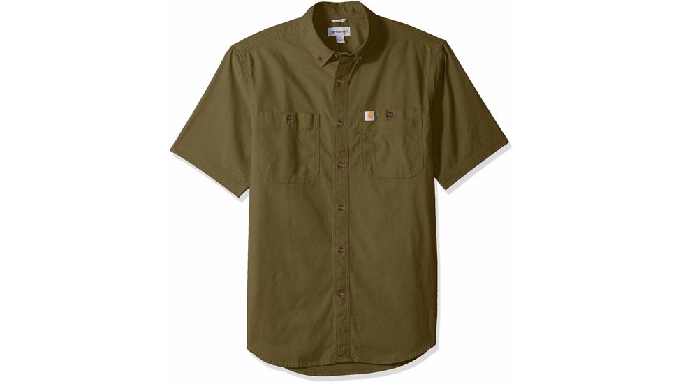 Carhartt Rugged Flex Rigby Short Sleeve Work Shirt Regular - Mens, Military Olive, 4XL, 103555-396-4XL-REG