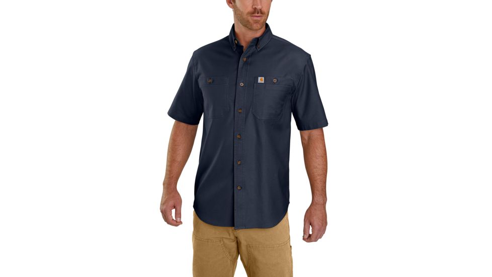 Carhartt Rugged Flex Rigby Short Sleeve Work Shirt Regular - Mens, Navy, Extra Large, 103555-412-XL-REG