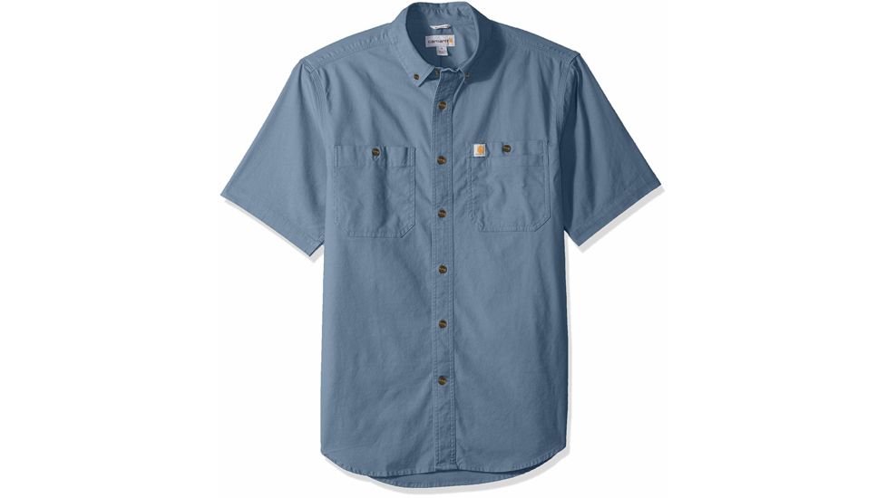 Carhartt Rugged Flex Rigby Short Sleeve Work Shirt Regular - Mens, Steel Blue, Small, 103555-437-S-REG