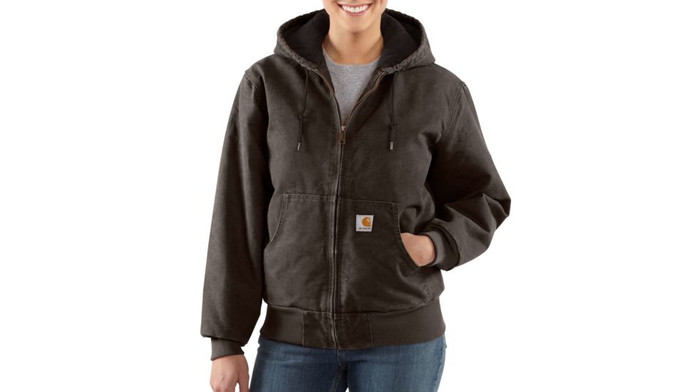 Carhartt Sandstone Quilted-Flannel Active Jac - Women's, Dark Brown, Extra Small/Regular, WJ130-DKB-REG-XSM