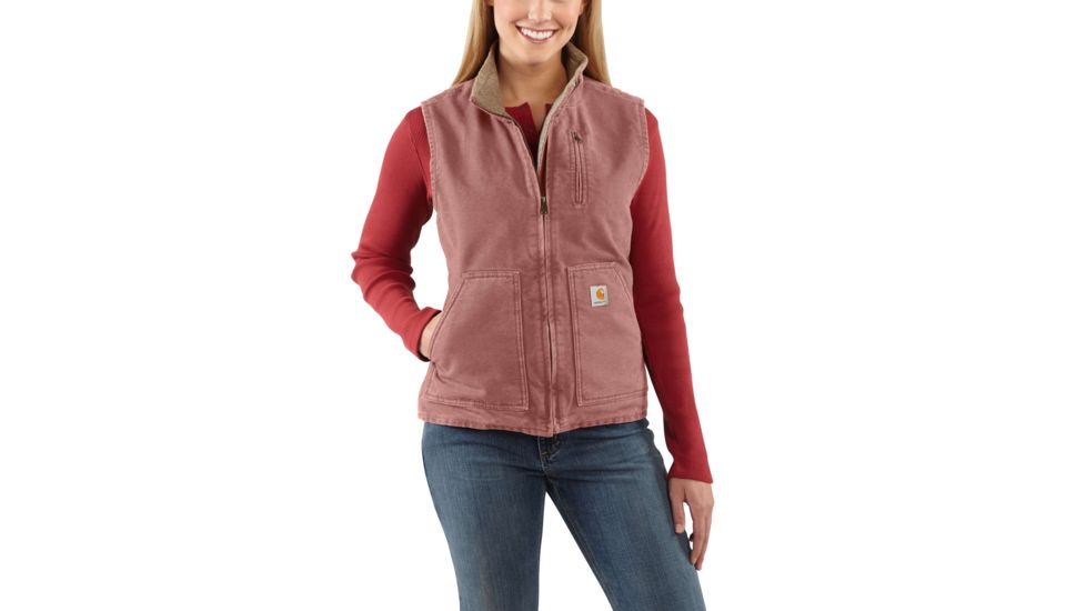 Carhartt Sandstone Mock Neck Vest for Womens, Burlwood, Extra Large/Regular WV001-667-REG-XLG