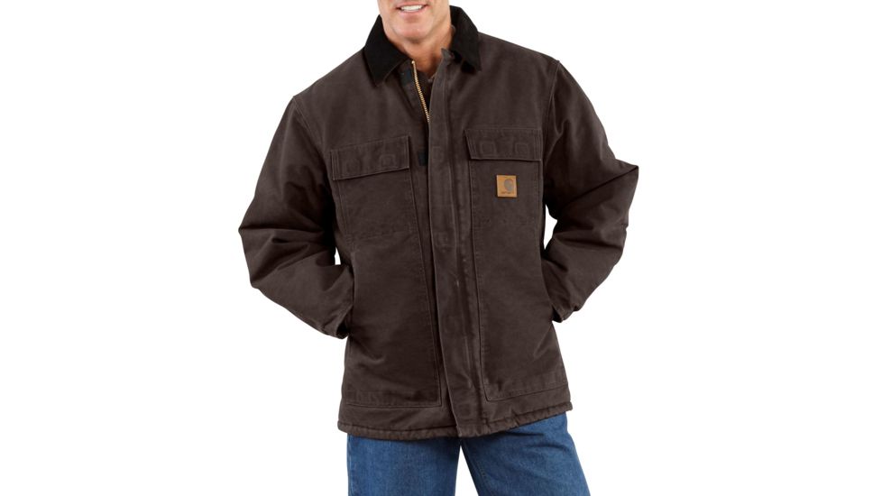 Carhartt Sandstone Traditional Coat for Mens, Dark Brown, Large/Regular C26-DKB-REG-LRG
