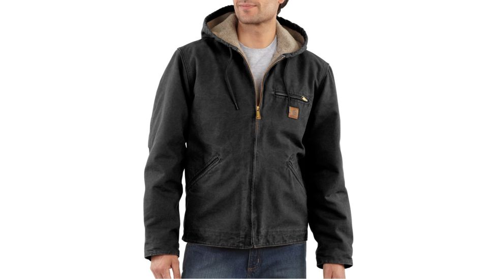 Carhartt Sherpa Lined Sandstone Sierra Jacket - Mens -Black-Small