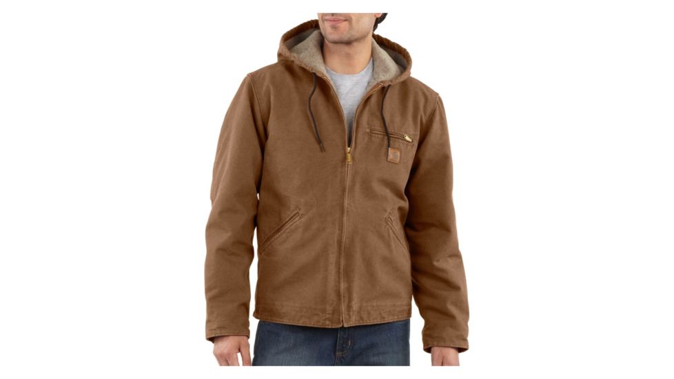 Carhartt Sherpa Lined Sandstone Sierra Jacket - Mens -Carhartt Brown-Large