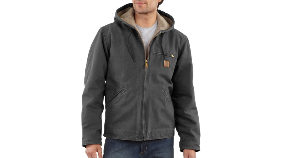 Carhartt Sherpa Lined Sandstone Sierra Jacket Tall - Mens -Gravel-Large