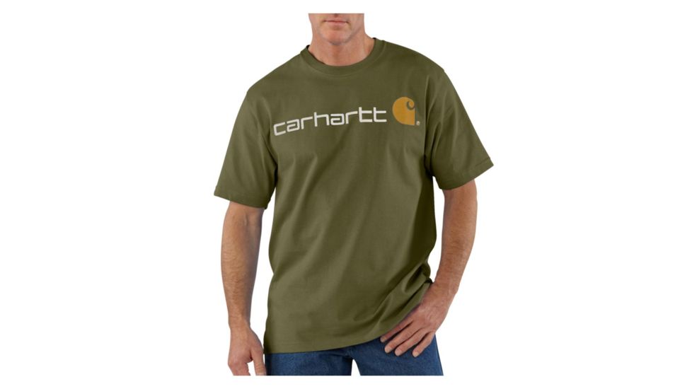 Carhartt Shortsleeve Logo T-Shirt - Men's-Army Green-X-Large