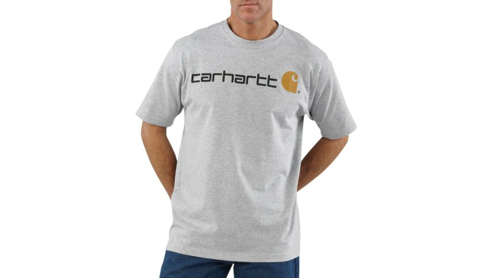 Carhartt Shortsleeve Logo T-Shirt - Men's-Heather Grey-X-Large