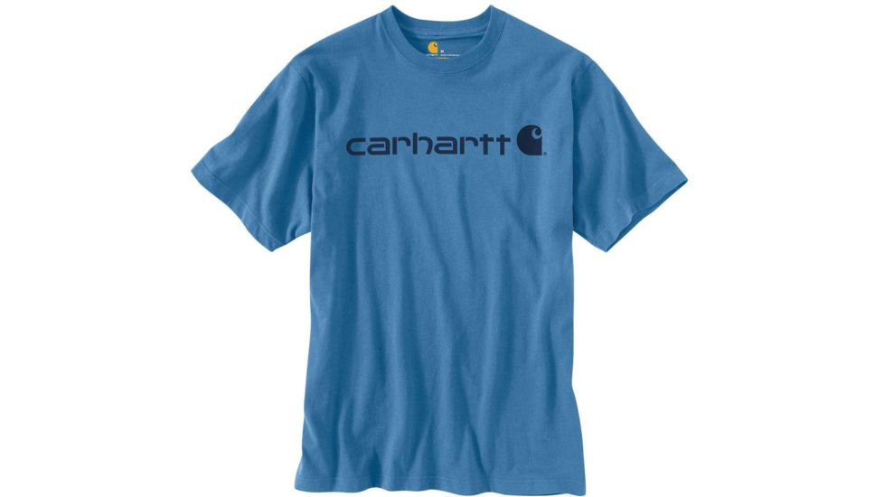 Carhartt Shortsleeve Logo T-Shirt - Mens, French Blue, Medium, K195-FHB-REG-MED