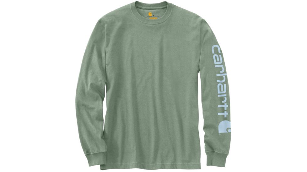 Carhartt Signature Sleeve Logo Long-Sleeve T-Shirt - Mens, Bontanic Green, Extra Large, K231-G10-REG-XLG
