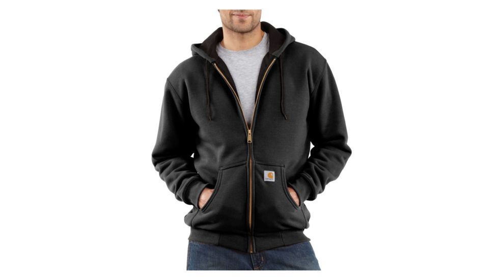 Carhartt Thermal-Lined Hooded Zip-Front Sweatshirt - Men's-Black-XX-Large-Regular