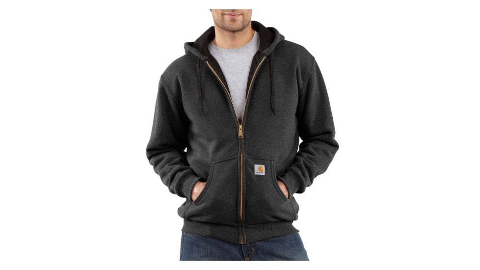 Carhartt Thermal-Lined Hooded Zip-Front Sweatshirt - Men's-Charcoal Grey Heather-X-Large-Regular
