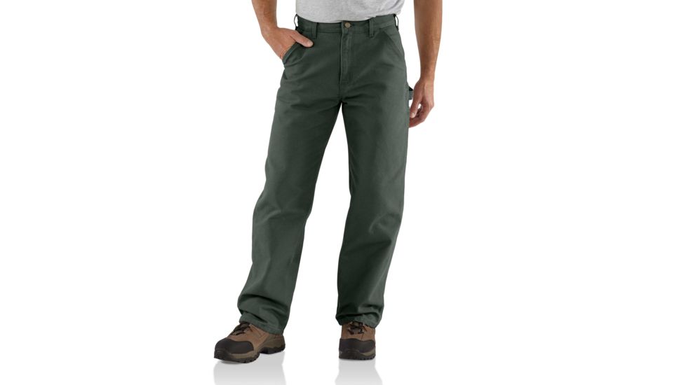 Carhartt Washed Duck Work Dungaree for Mens, Moss, 28/30 B11-MOS-30-28