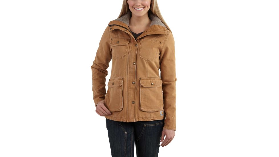 Carhartt Weathered Duck Wesley Coat - Women's, Carhartt Brown, Extra Small, Regular, 102247-211-REG-XS
