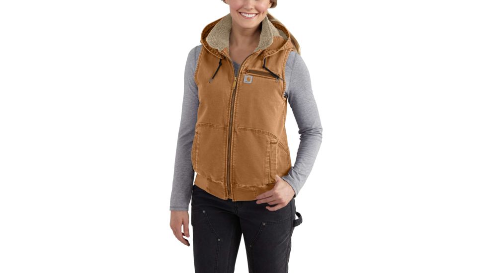 Carhartt Weathered Duck Wildwood Vest for Womens, Carhartt Brown, Extra Small/Regular 102253-211-REG-XS
