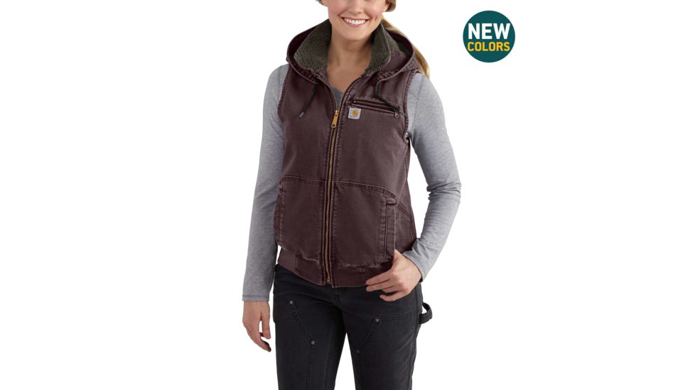 Carhartt Weathered Duck Wildwood Vest for Womens, Deep Wine, Extra Small/Regular 102253-643-REG-XS