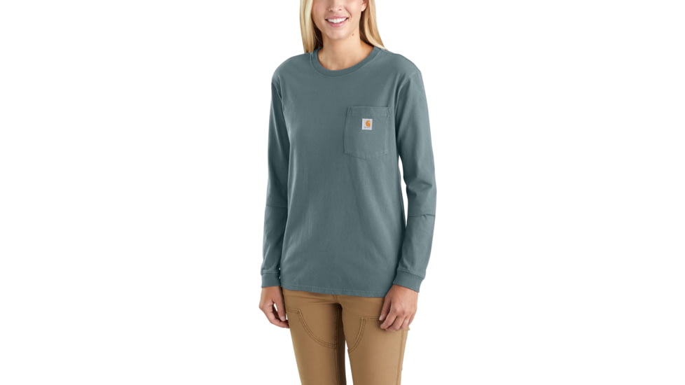 Carhartt Wk126 Workwear Pocket Long Sleeve Tshirt-Womens, Sea Glass, 2XLarge, Regular, 103244-331-REG-2XL