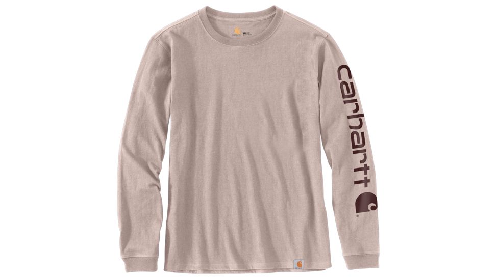 Carhartt WK231 Workwear Slv Logo Long Sleeve Tshirt - Womens, Rose Smoke Heather, Small, 103401-P01-REG-S