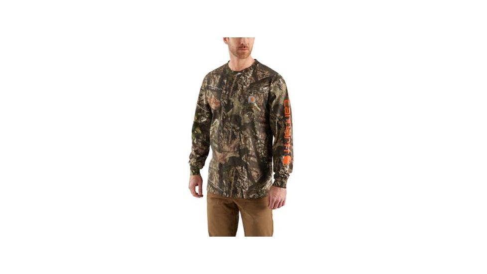 Carhartt Workwear Graphic Camo Sleeve Long Sleeve T-Shirt - Mens, Mossy Oak Break, XX-Large-Regular, 101776-340-REG-2XL