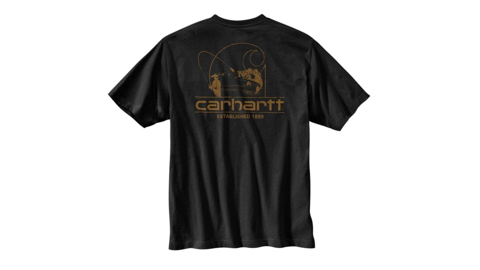 Carhartt Workwear Logo Fish Graphic Pocket Short Sleeve T-Shirt Regular - Mens, Black, 3XL, 103561-001-3XL-REG