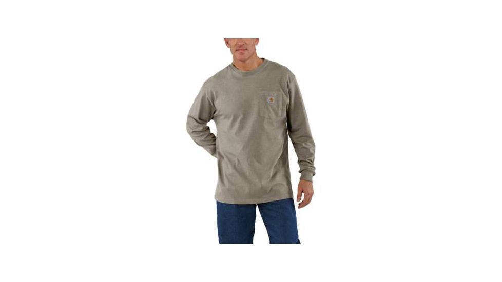 Carhartt Workwear Pkt Long Sleeve T-shirt - Mens, Desert Heather, XXL-REG, K126-265-REG-XXL