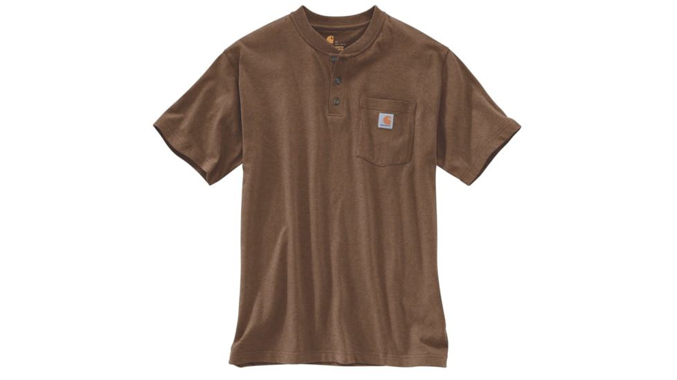 Carhartt Workwear Pkt Short Sleeve Henley MW Jersey Org Fit - Mens, Barrel Heather, XXL-REG K84-219-REG-XXL