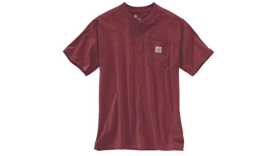 Carhartt Workwear Pkt Short Sleeve Henley MW Jersey Org Fit - Mens, Port Heather, XXL-REG K84-645-REG-XXL