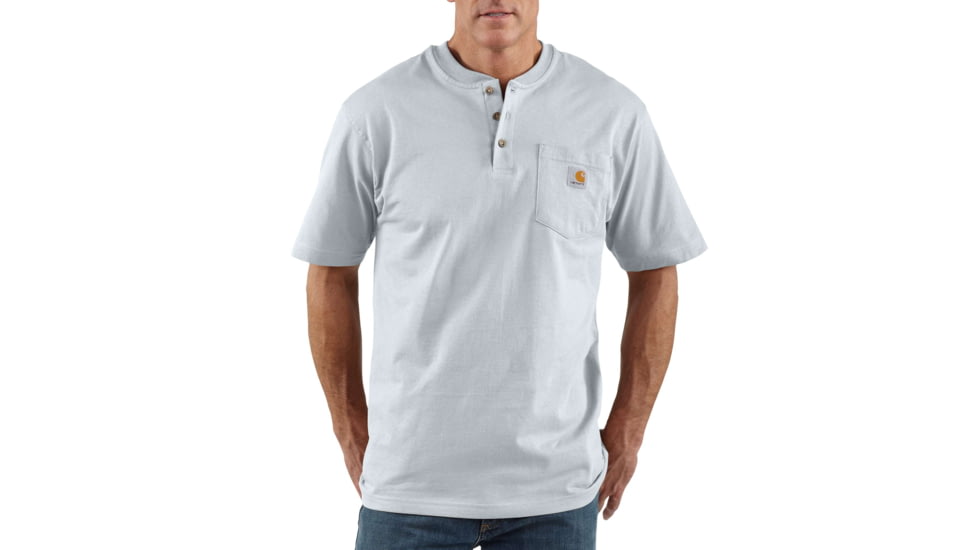 Carhartt Workwear Pkt Short Sleeve Henley MW Jersey Org Fit - Mens, Ash, XXL-REG K84-ASH-REG-XXL
